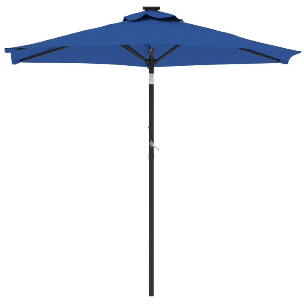 vidaXL Blue LED Light Garden Parasol with Steel Pole 2.25m Image 3
