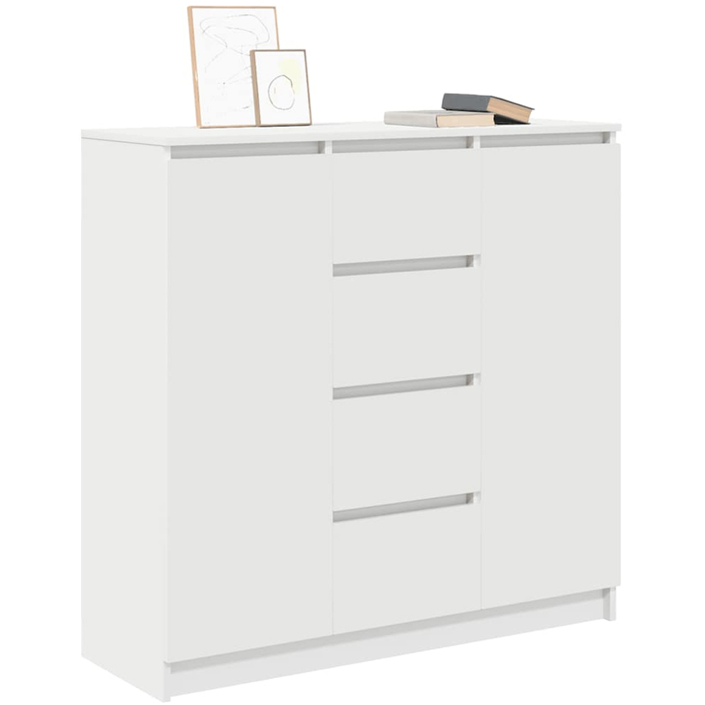 vidaXL 2 Door 4 Drawer White Sideboard Image 3