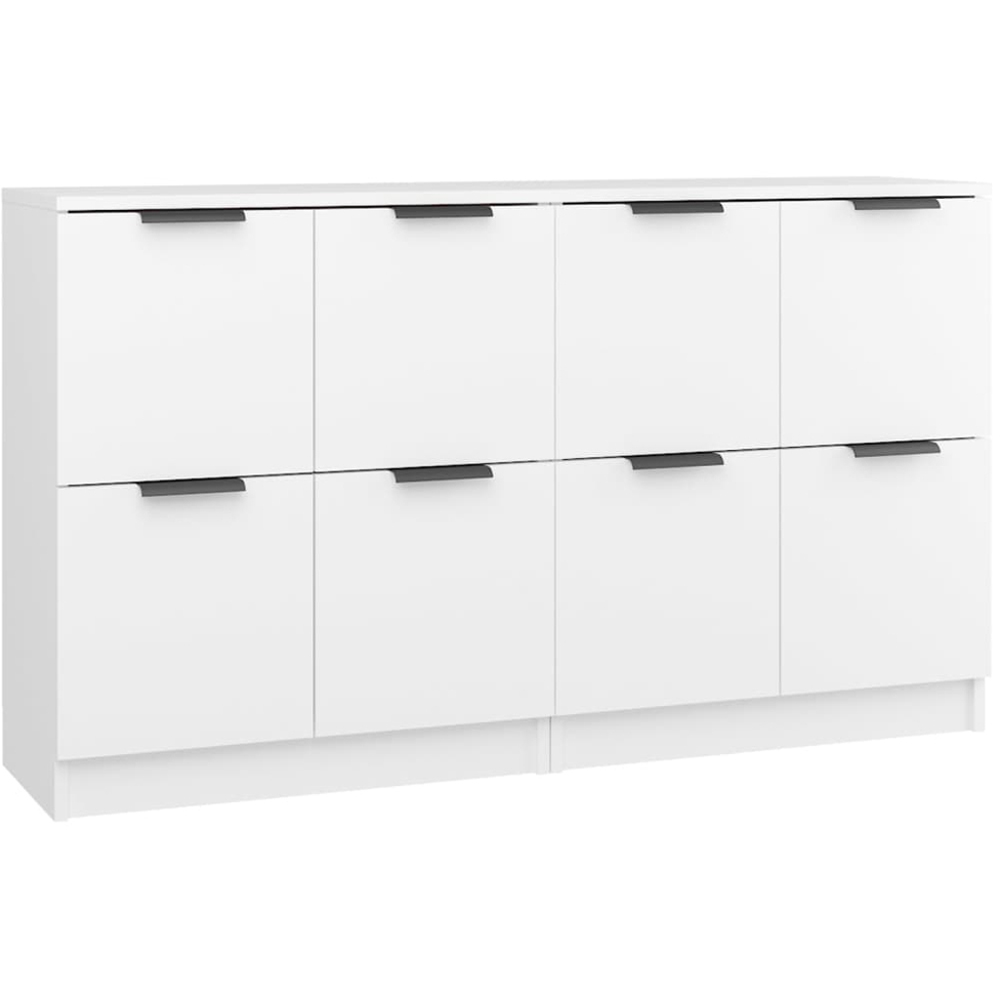 vidaXL 4 Door White Sideboard Set of 2 Image 2