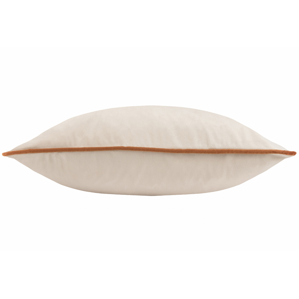 Paoletti Meridian Ecru Ginger Velvet Cushion Image 3