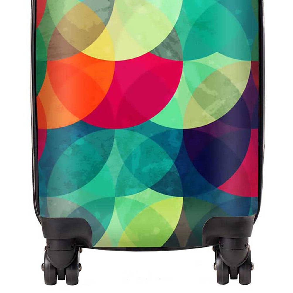 Warren Reed Designer Mini Cabin Colourful Grunge Circle Pattern Suitcase Image 2