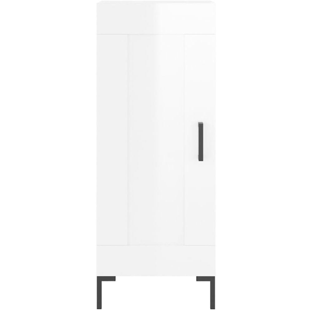 vidaXL Single Door High Gloss White Sideboard Image 5