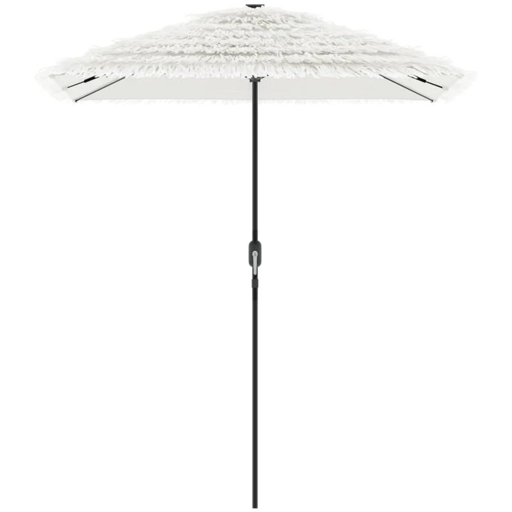 vidaXL White Straw Top Garden Parasol with Steel Pole 3m Image 3