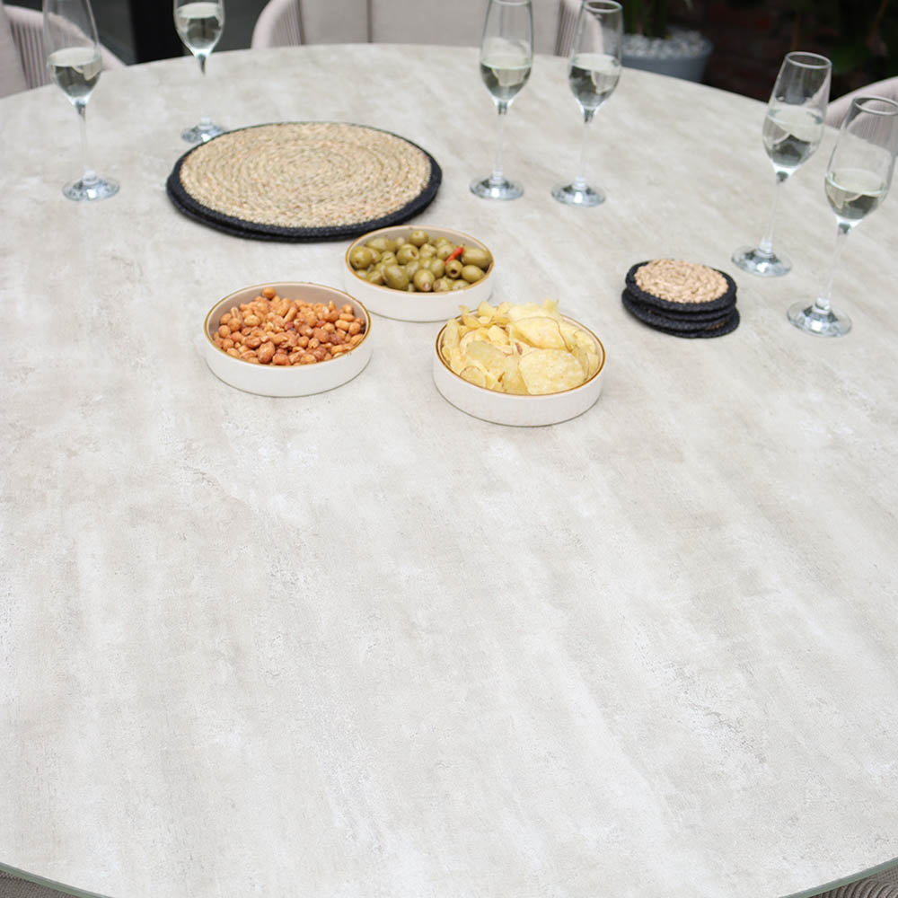 Royalcraft Bali 6 Seater Round Ceramic Rope Dining Set Image 6