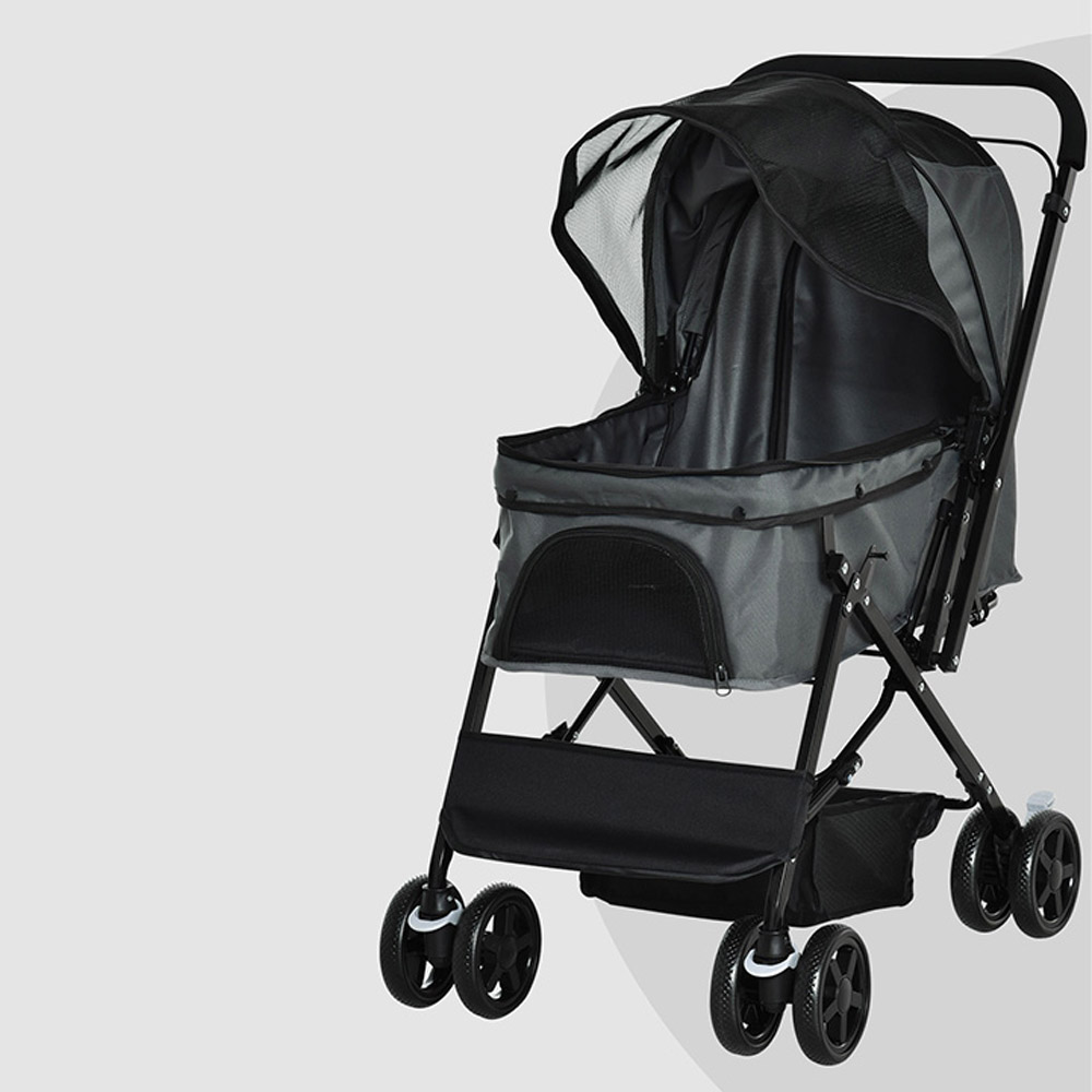 PawHut Reversible Pet Stroller Grey Image 5