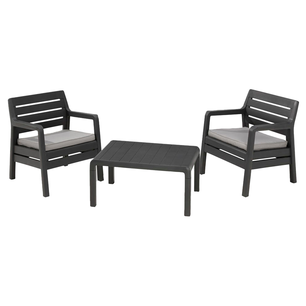 Keter Delano 2 Seater Balcony Bistro Set Grey Image 2