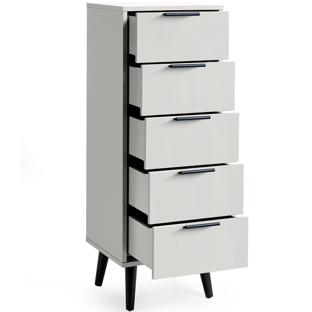 Julian Bowen Alba 5 Drawer Narrow Silk Grey Chest of Drawers Image 4