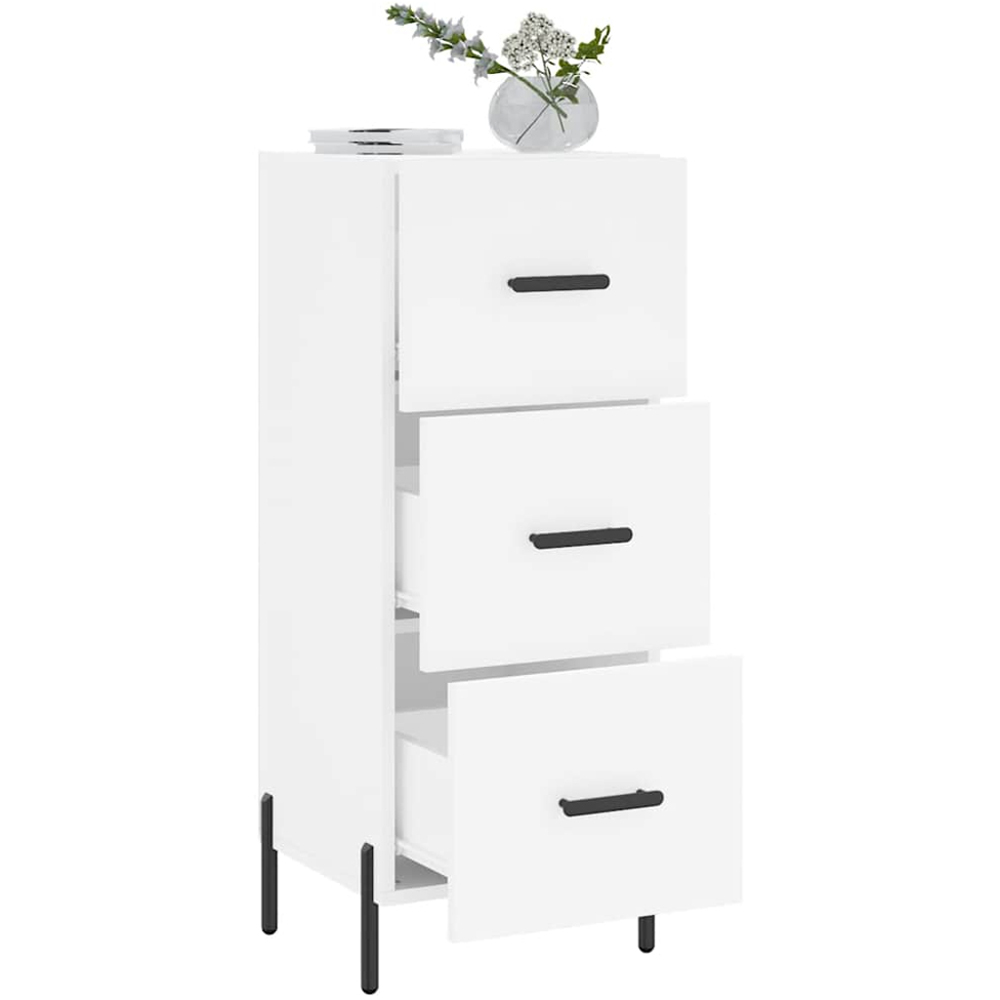 vidaXL 3 Drawer White Sideboard Image 4