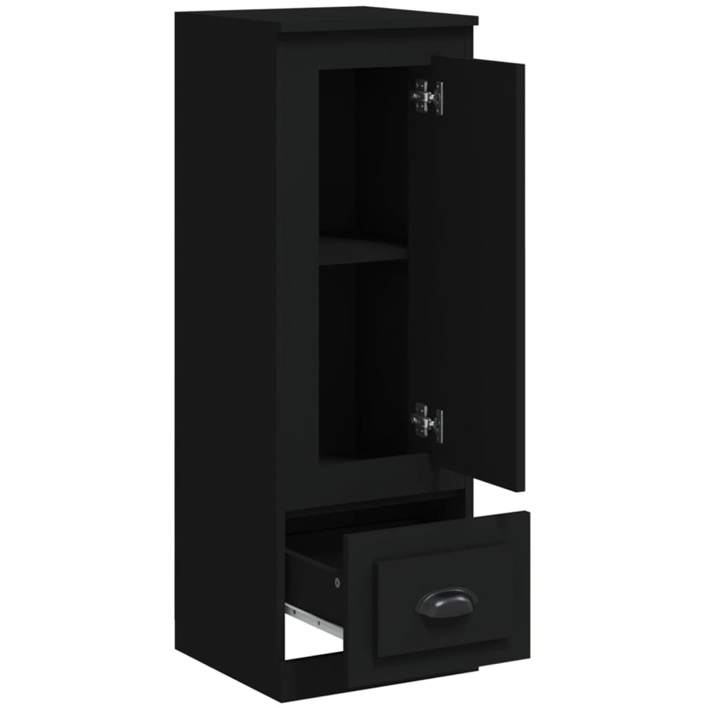 vidaXL Single Door Single Drawer Black Highboard Image 3
