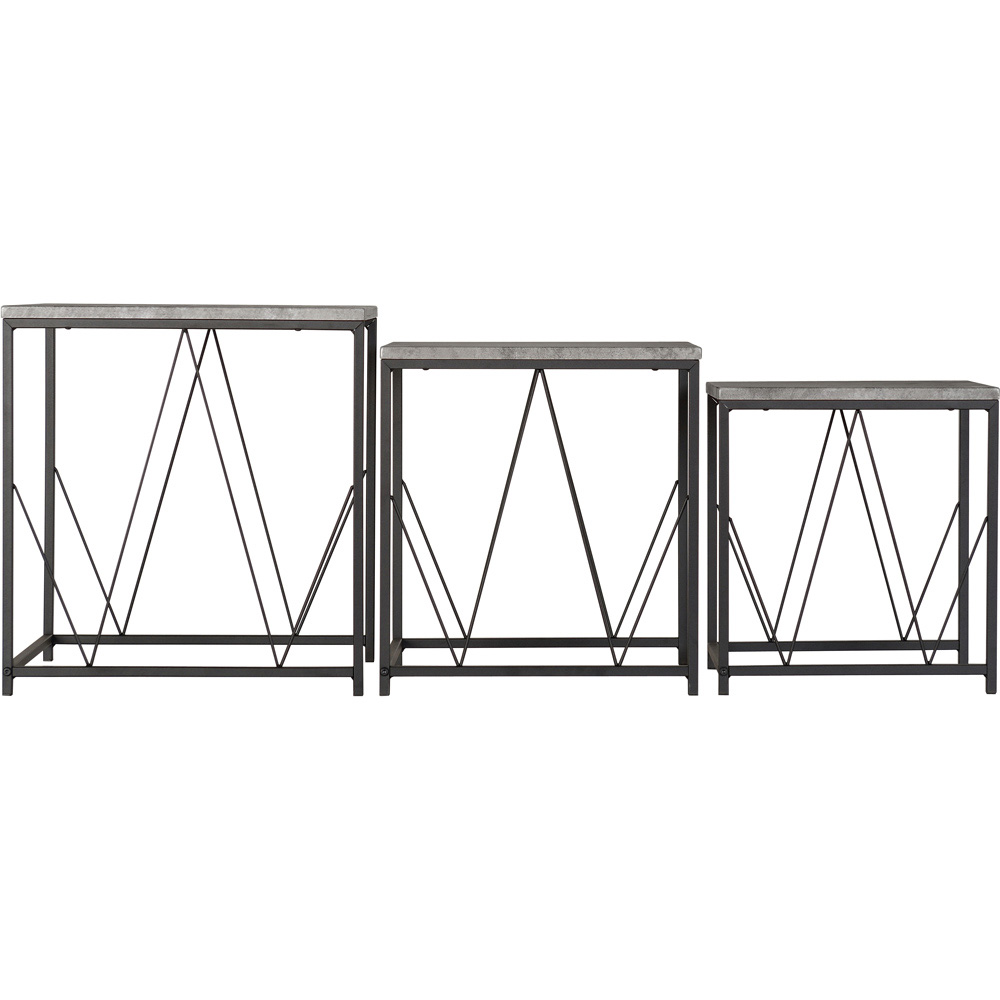 Seconique Athens Concrete Square Nest of Tables Set of 3 Image 4