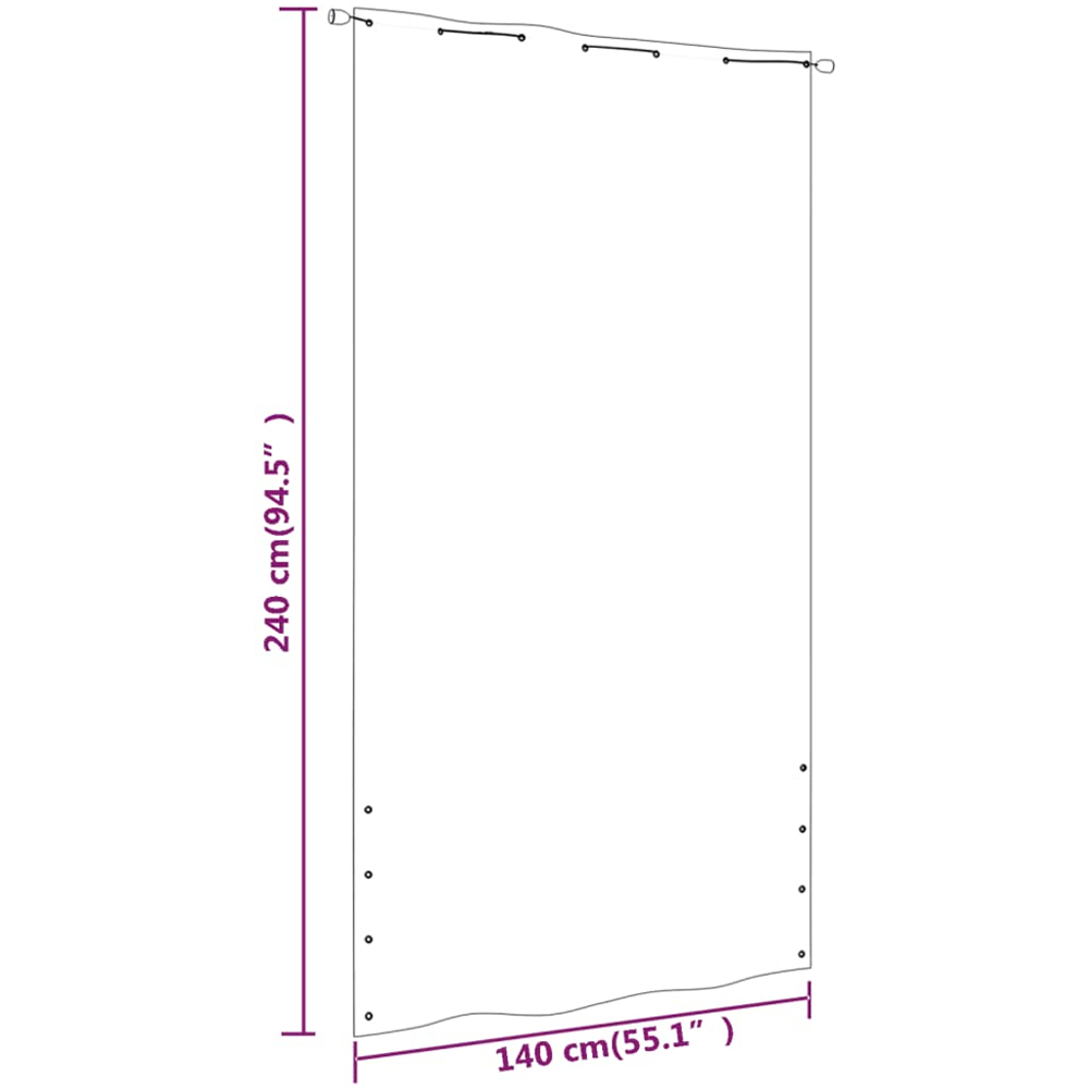 vidaXL 140 x 240cm Brown Oxford Fabric Balcony Privacy Screen Image 5