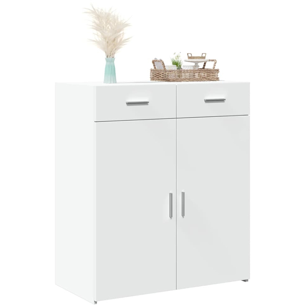 vidaXL 2 Door 2 Drawer White Sideboard Image 3
