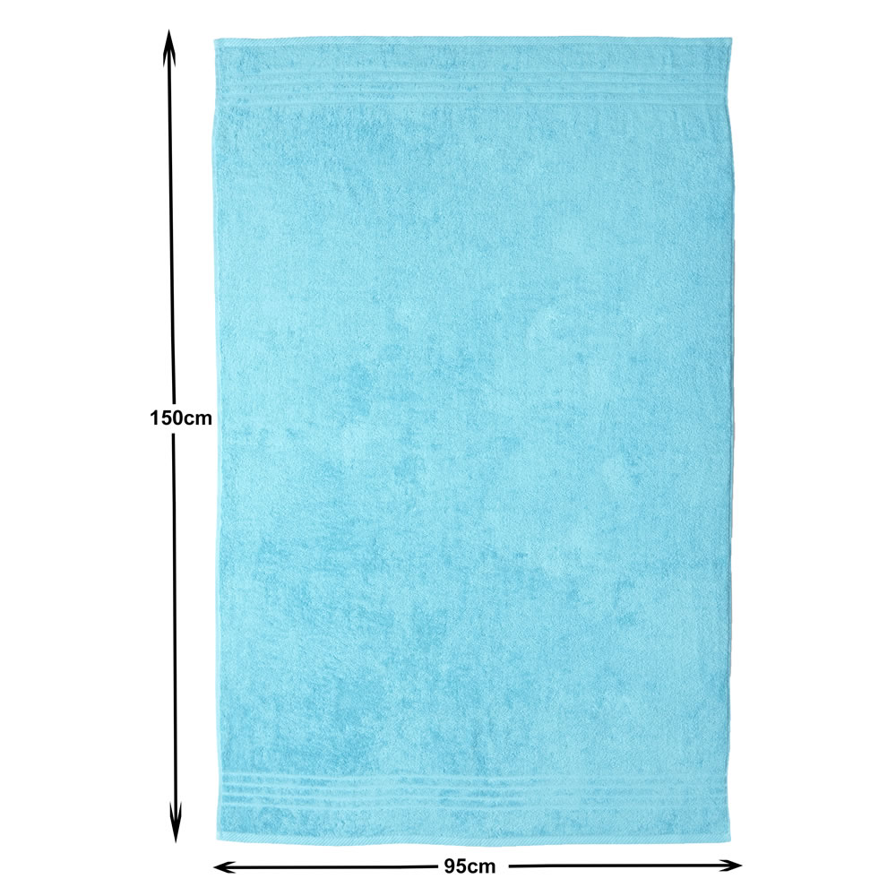 Wilko Aqua Blue Bath Sheet Image 3