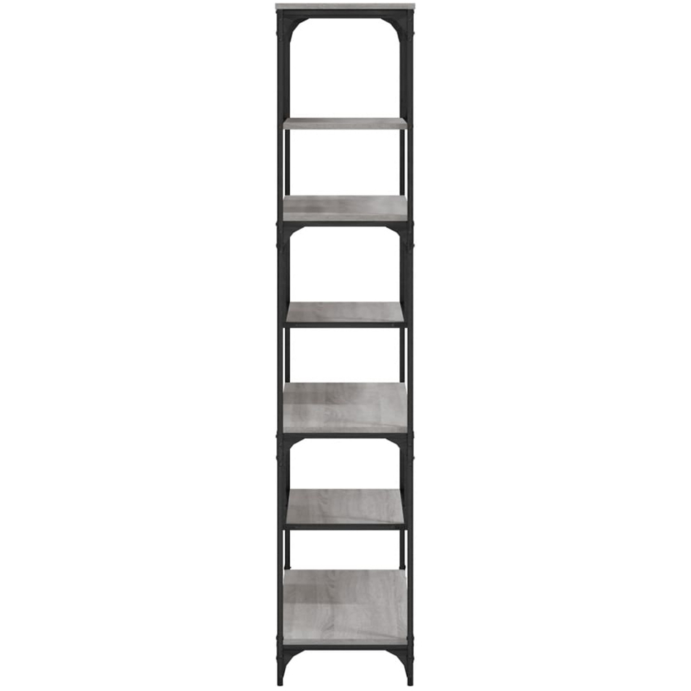 vidaXL 6 Shelf Grey Sonoma Industrial Style Bookcase Image 4