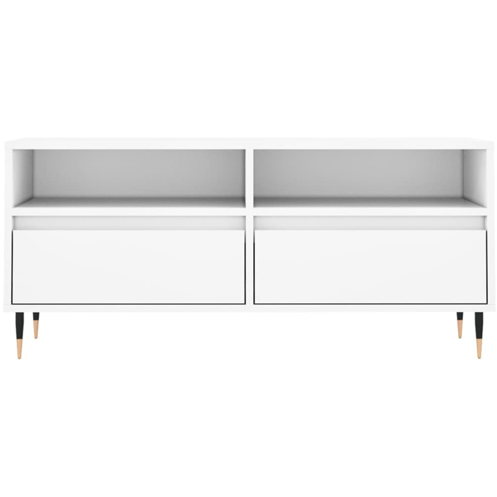vidaXL 2 Drawer 2 Shelf White TV Cabinet Image 5