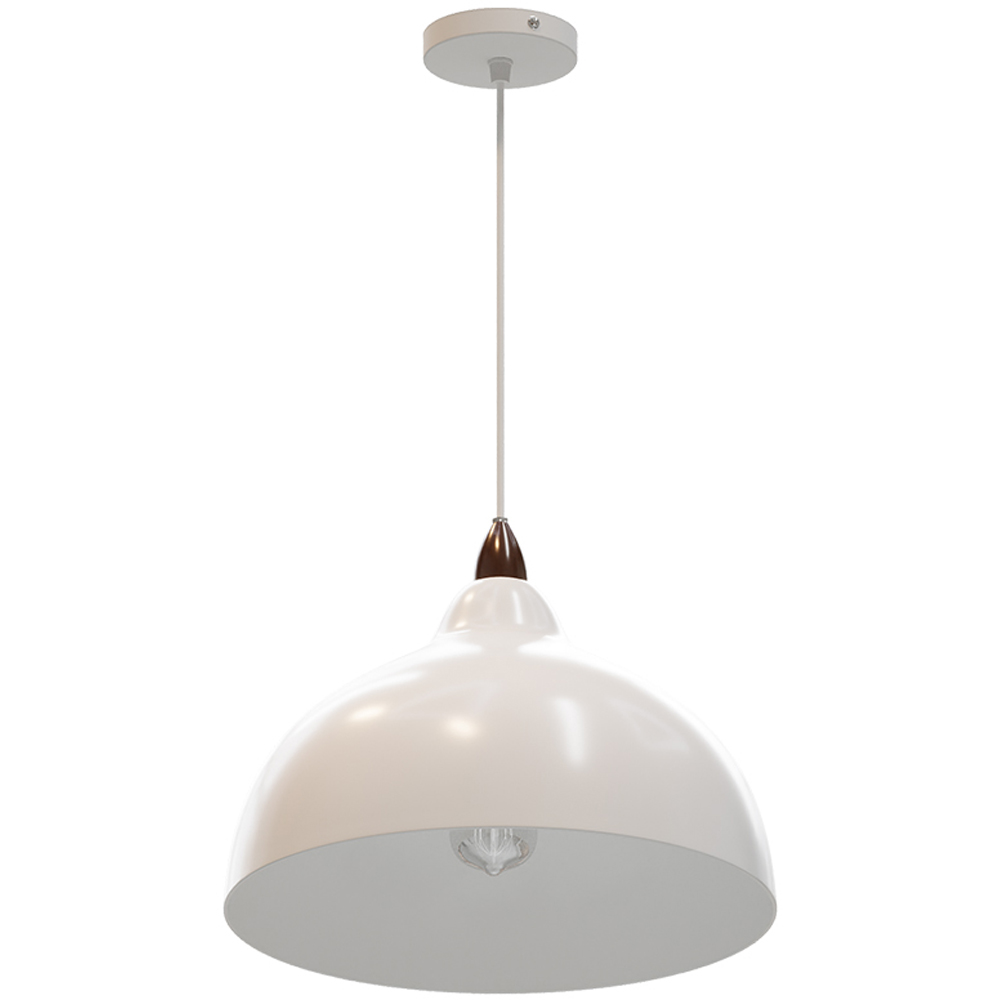 Living and Home White Iron Industrial Style E27 Pendant Light Image 1