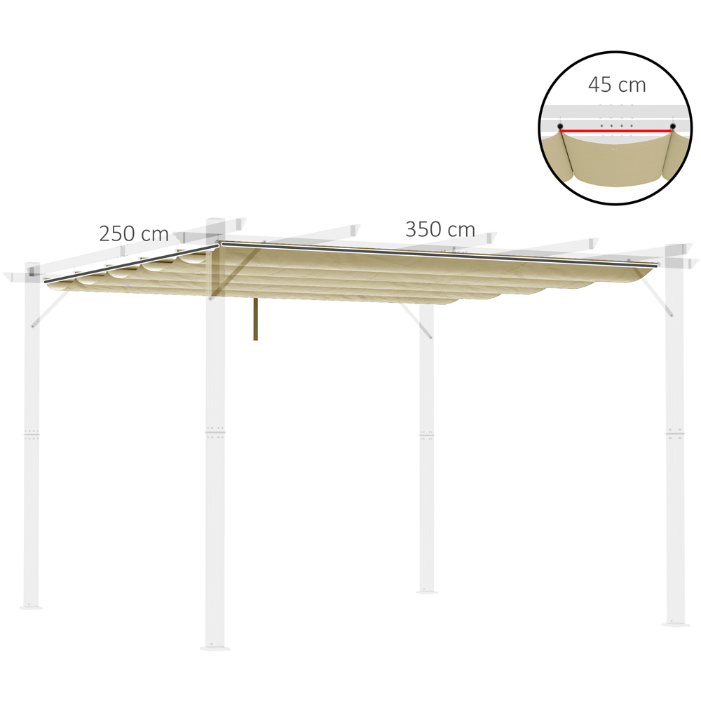 Outsunny 4 x 3m Beige Retractable Pergola Cover Image 8