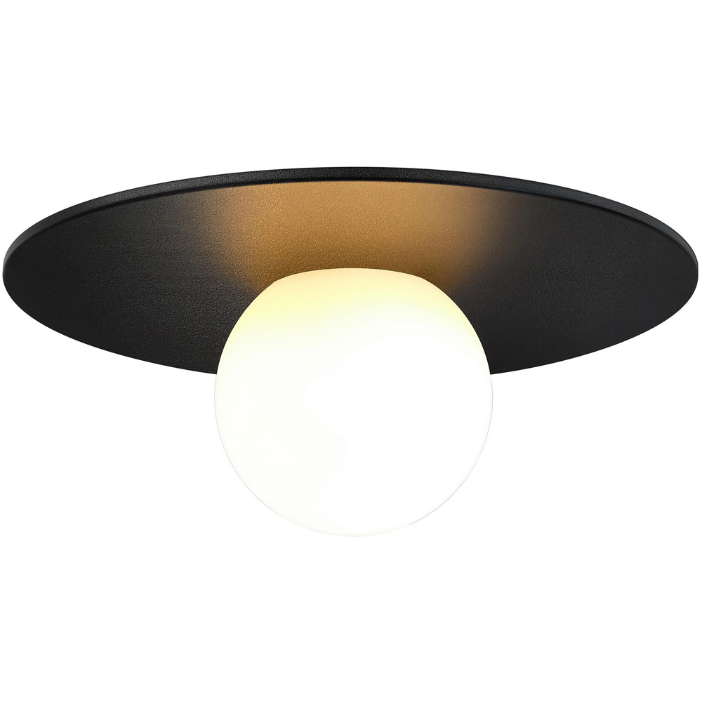 Nordlux Siona Black Round Opal White Glass Diffuser Ceiling Light Image 4