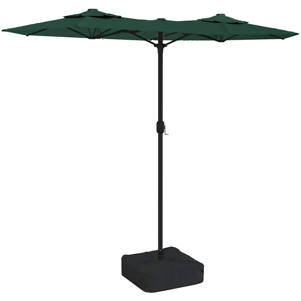 vidaXL Green LED Double Head Parasol 3 x 1.4m Image 1