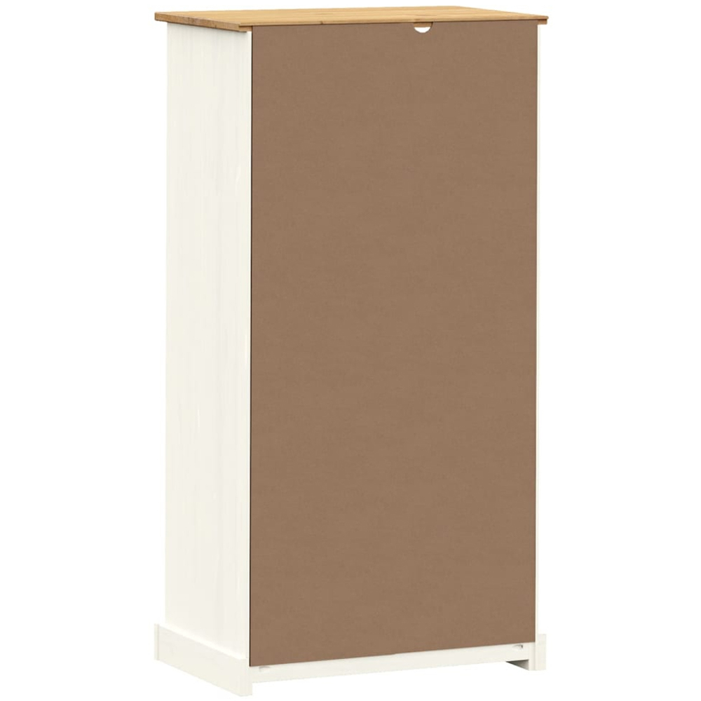 vidaXL Vigo 2 Drawer 2 Shelf White Solid Pine Wood Bookcase Image 7