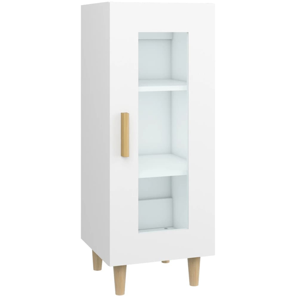 vidaXL Single Glass Door White Sideboard Image 2