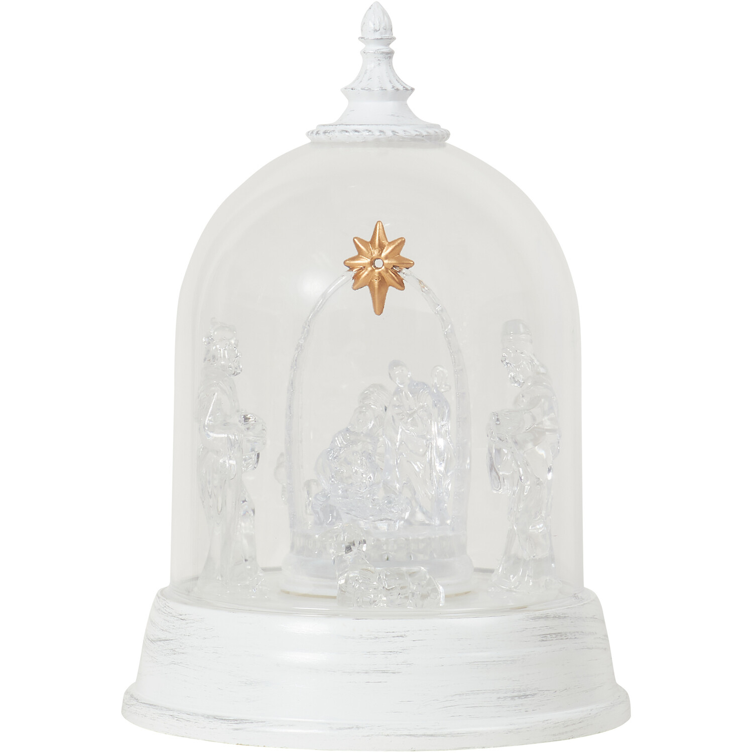 Musical Spinning LED Nativity Scene - White Image 1