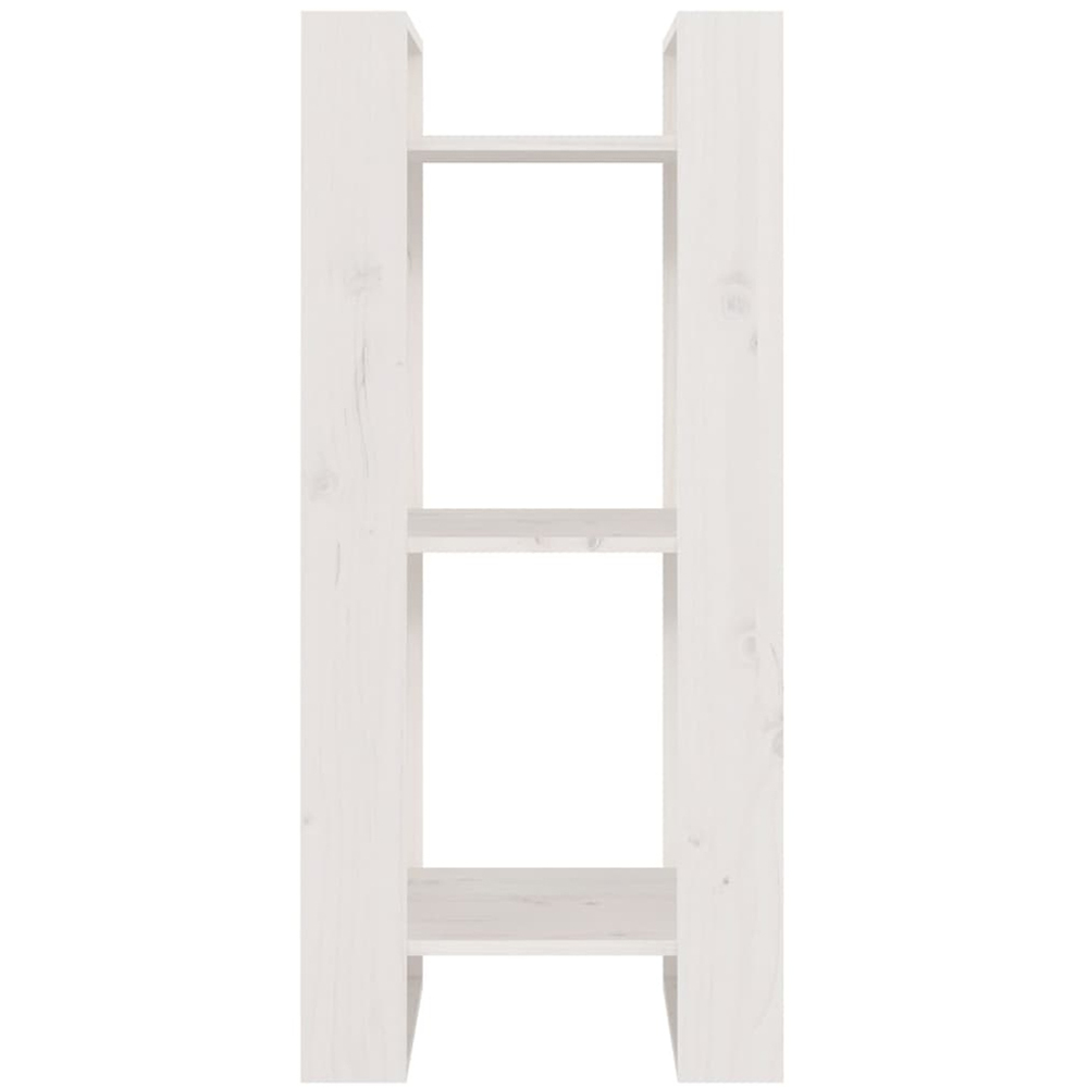 vidaXL 3 Shelf White Solid Pine Bookcase Image 3