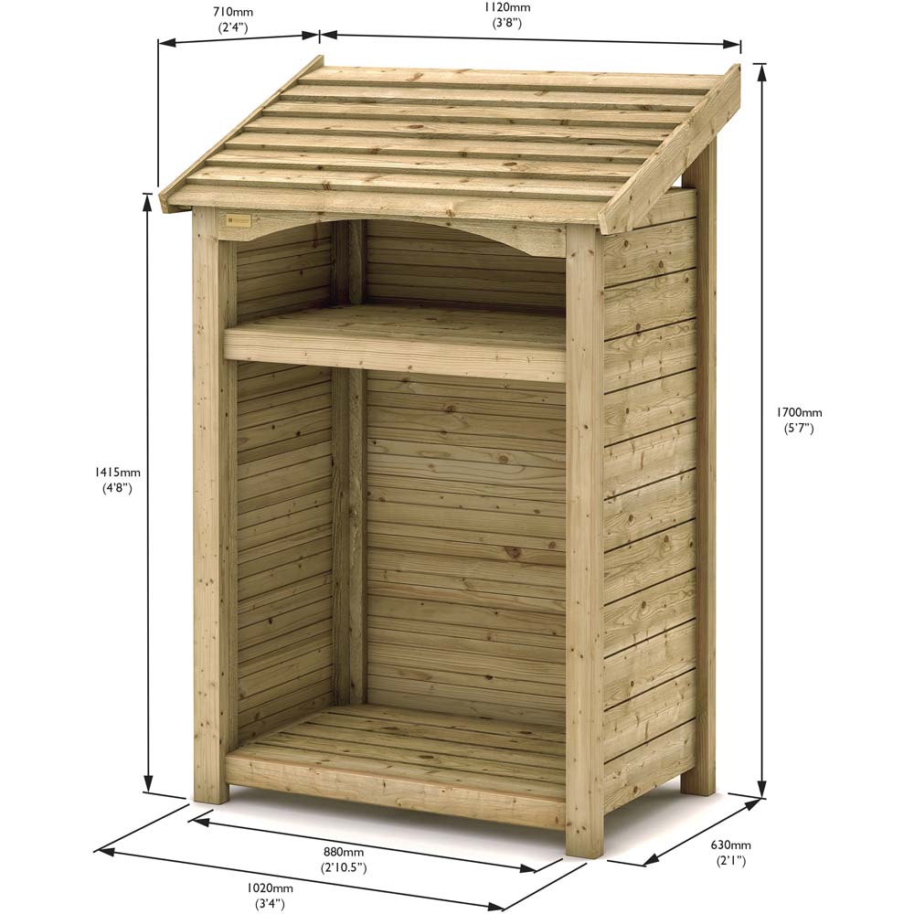 Rowlinson Single Timber Wood Premium Heritage Log Store Image 9