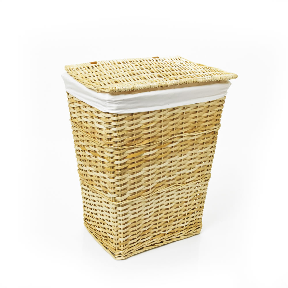 Wilko Large Rectangular Natural Woven Laundry Basket Image
