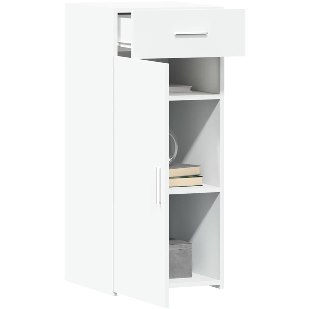 vidaXL Single Door Single Drawer White Sideboard Image 3