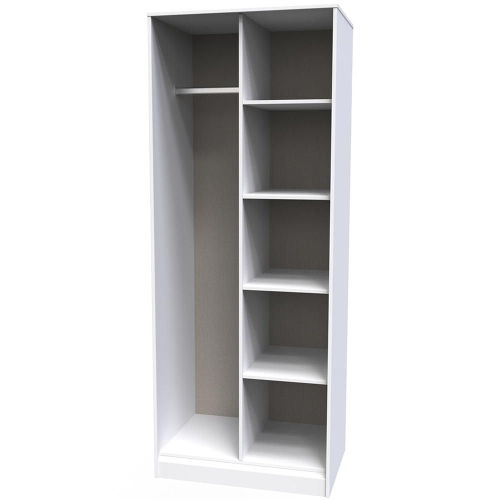 Crowndale Hong Kong 5 Shelf Matt White Tall Open Wardrobe Ready Assembled Image 2