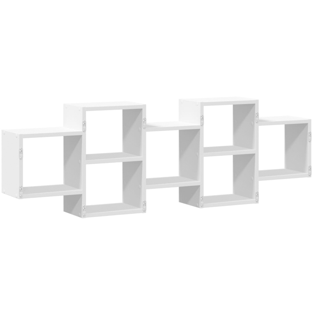 vidaXL 7 Shelf White Floating Wall Shelf Image 3