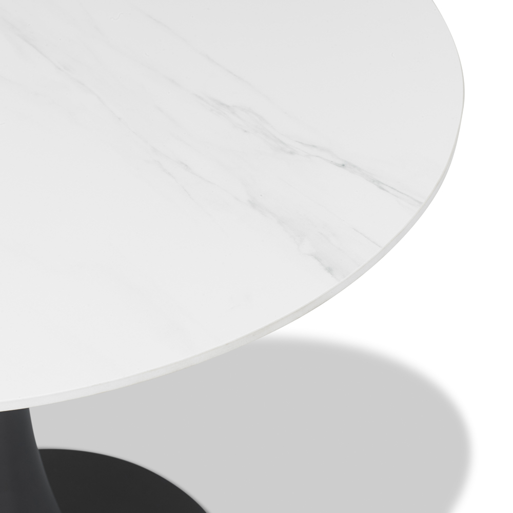 Bentley Designs Mason 4 Seater White Sintered Stone Circular Dining Table Image 3