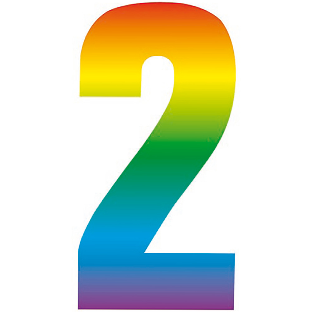 Rainbow Self Adhesive Number Sticker - 2 Image