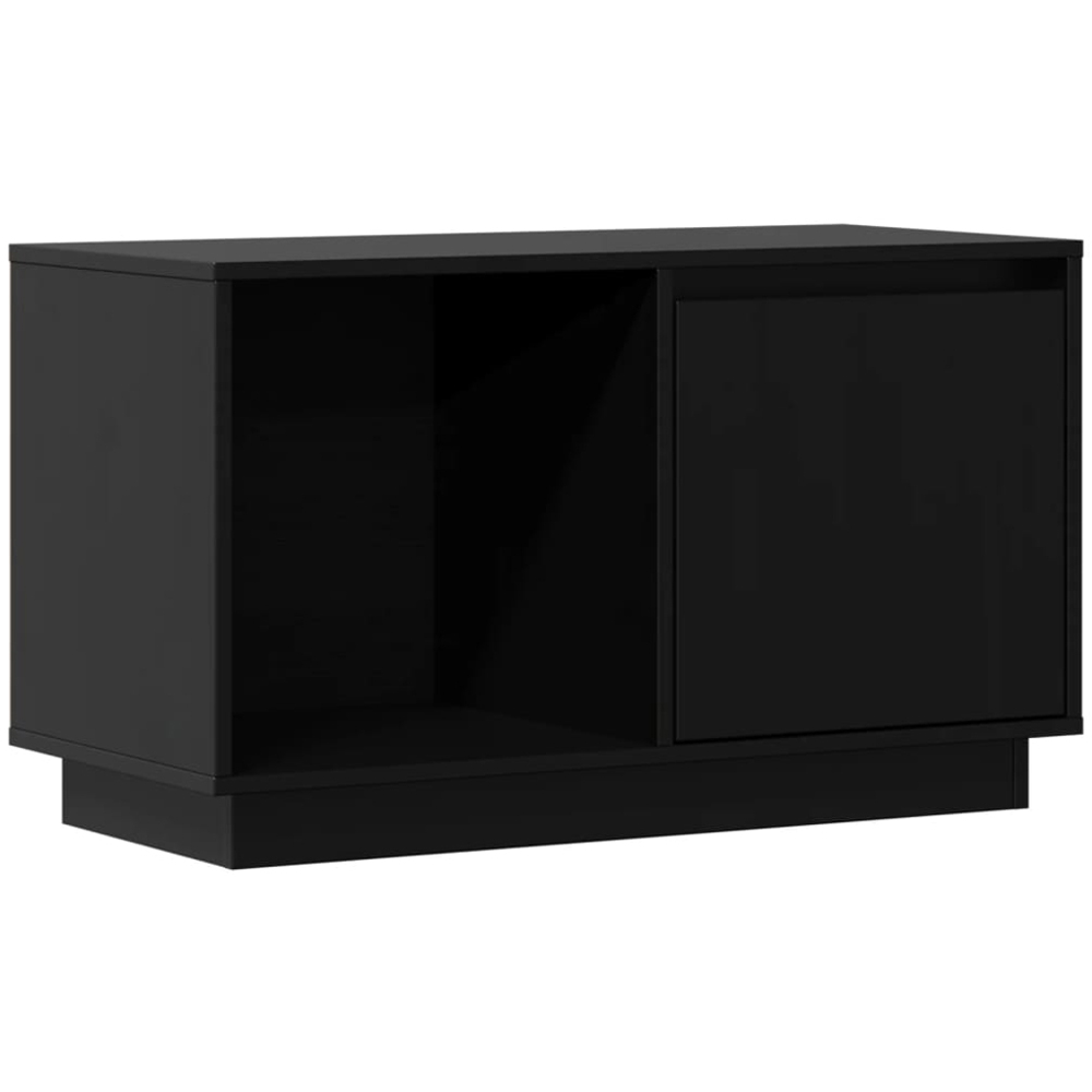 vidaXL Single Door Single Shelf Black Solid Pine Wood TV Cabinet Image 2
