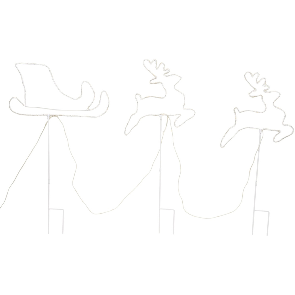 3 Piece Reindeer Sleigh Stake Lights Image 3