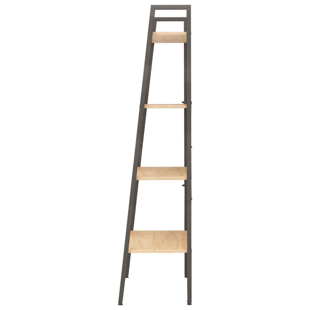 vidaXL 4 Shelf Light Brown Wood and Steel Freestanding Bookcase Image 2