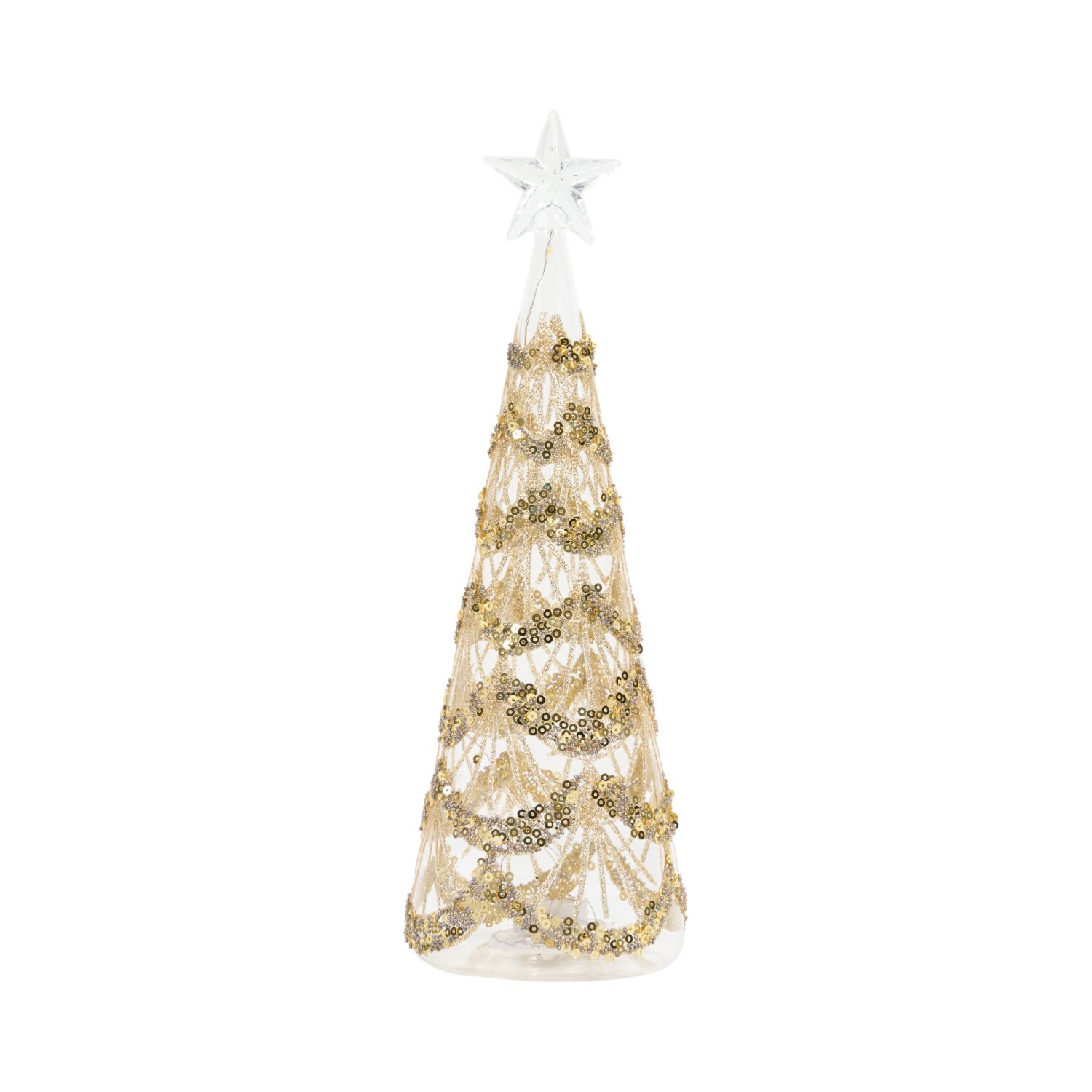 LED Embellished Gold Tree Decoration Gold Image 2