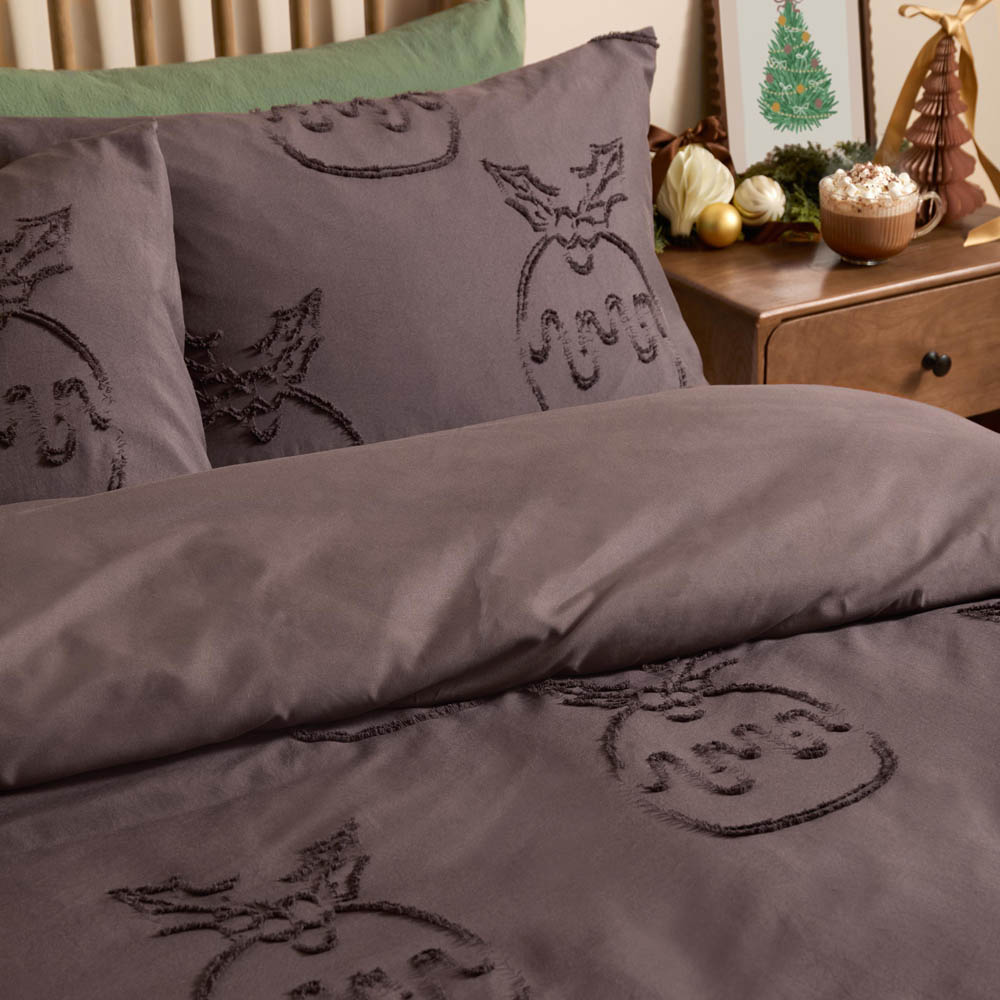 Duvet Day Super King Size Chocolate Pudding Soft Tufted Christmas Duvet Cover Set Image 2