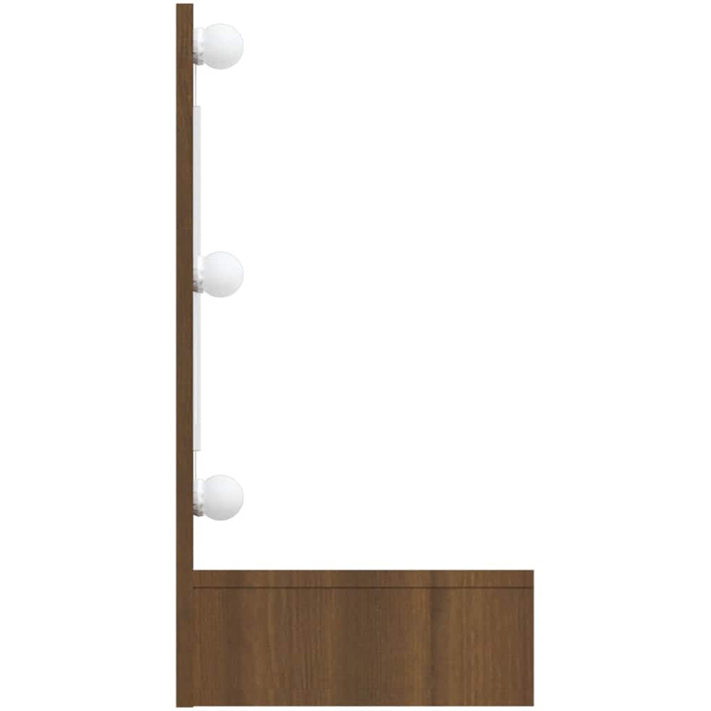 vidaXL 4 Open Shelf Brown Warm White LED Mirror Cabinet Image 3
