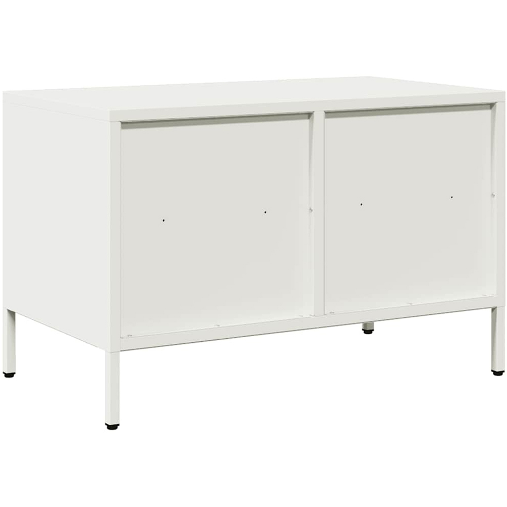 vidaXL 2 Drawer 2 Shelf White Steel Industrial Style TV Cabinet Image 6