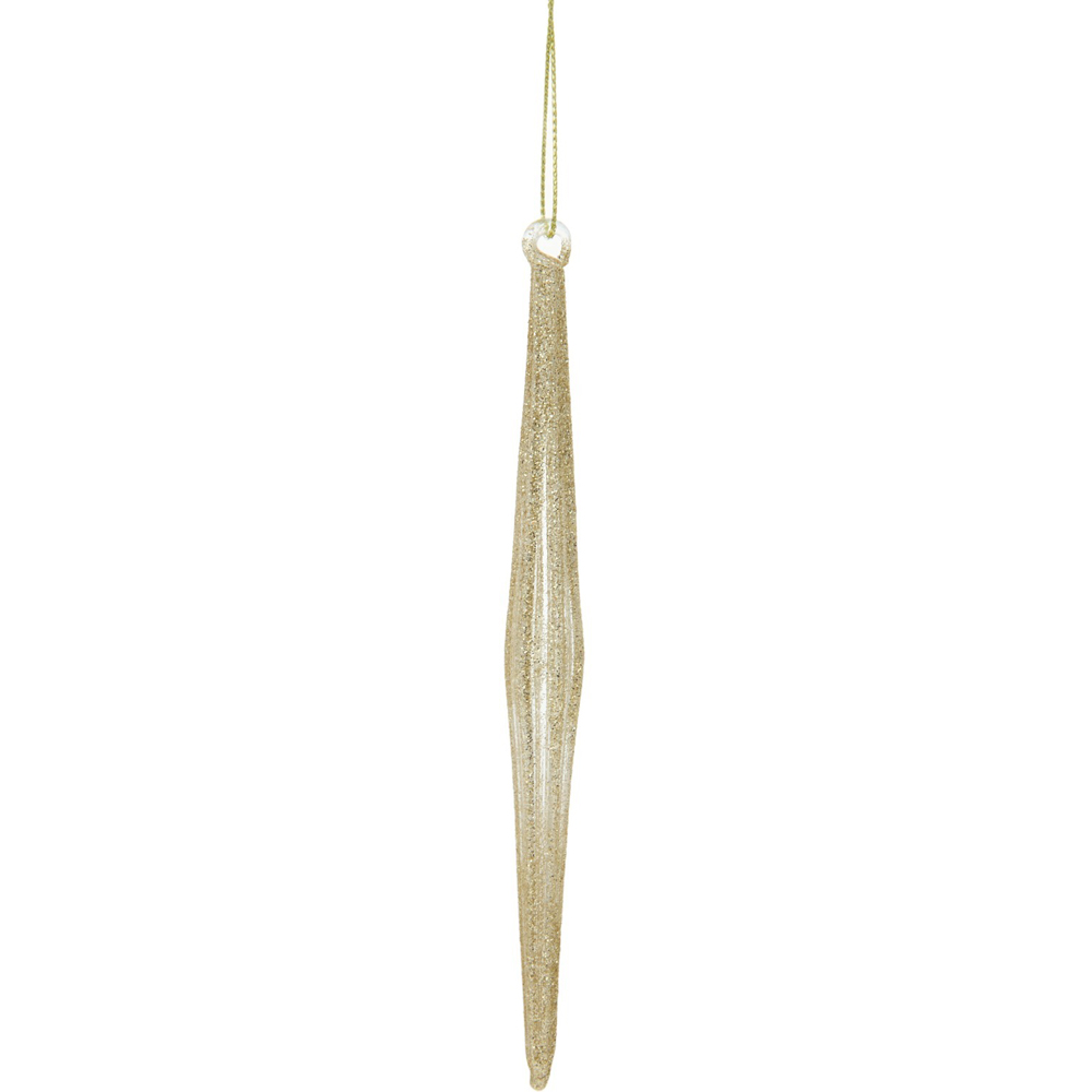 Set of 6 Glass Icicles Gold Image 3