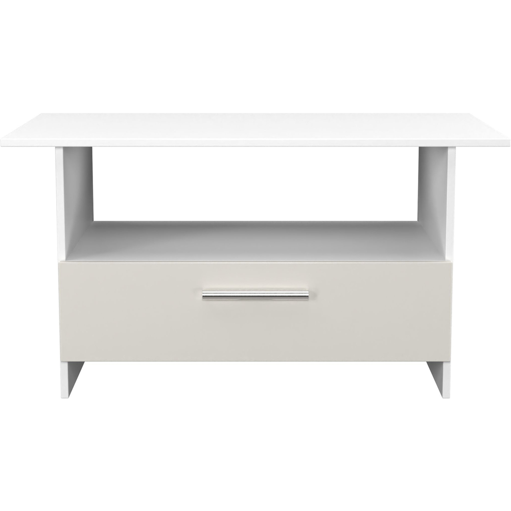 Crowndale Contrast Single Drawer Grey Matt and White Coffee Table Ready Assembled Image 2