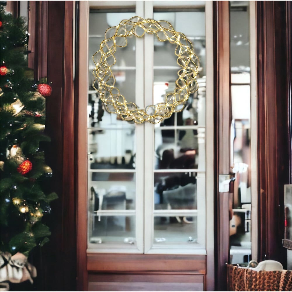 Xmas Haus LED Copper Wire Wreath Image 5