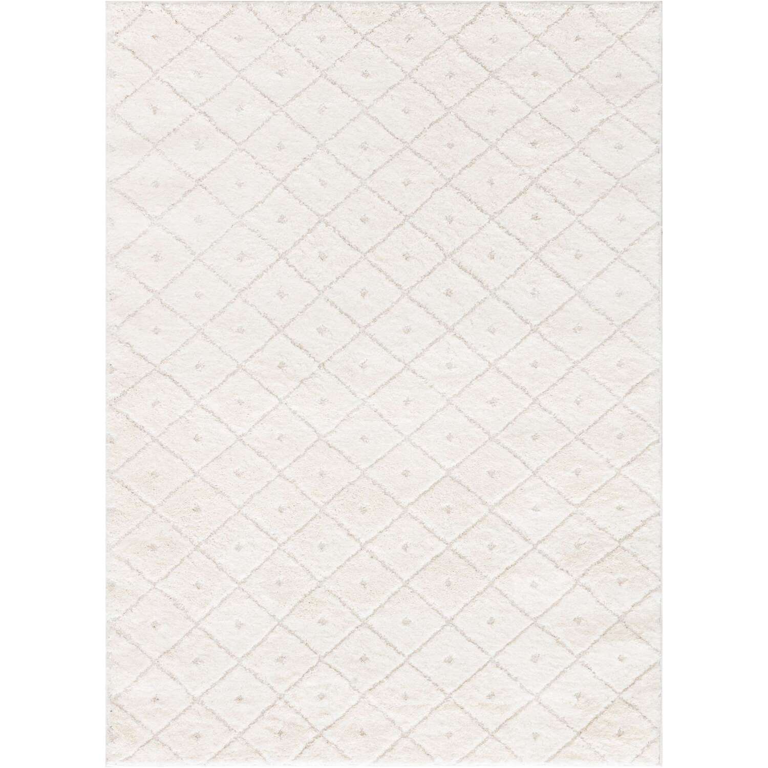 Dottie Diamond Rug - White / 160cm Image 1