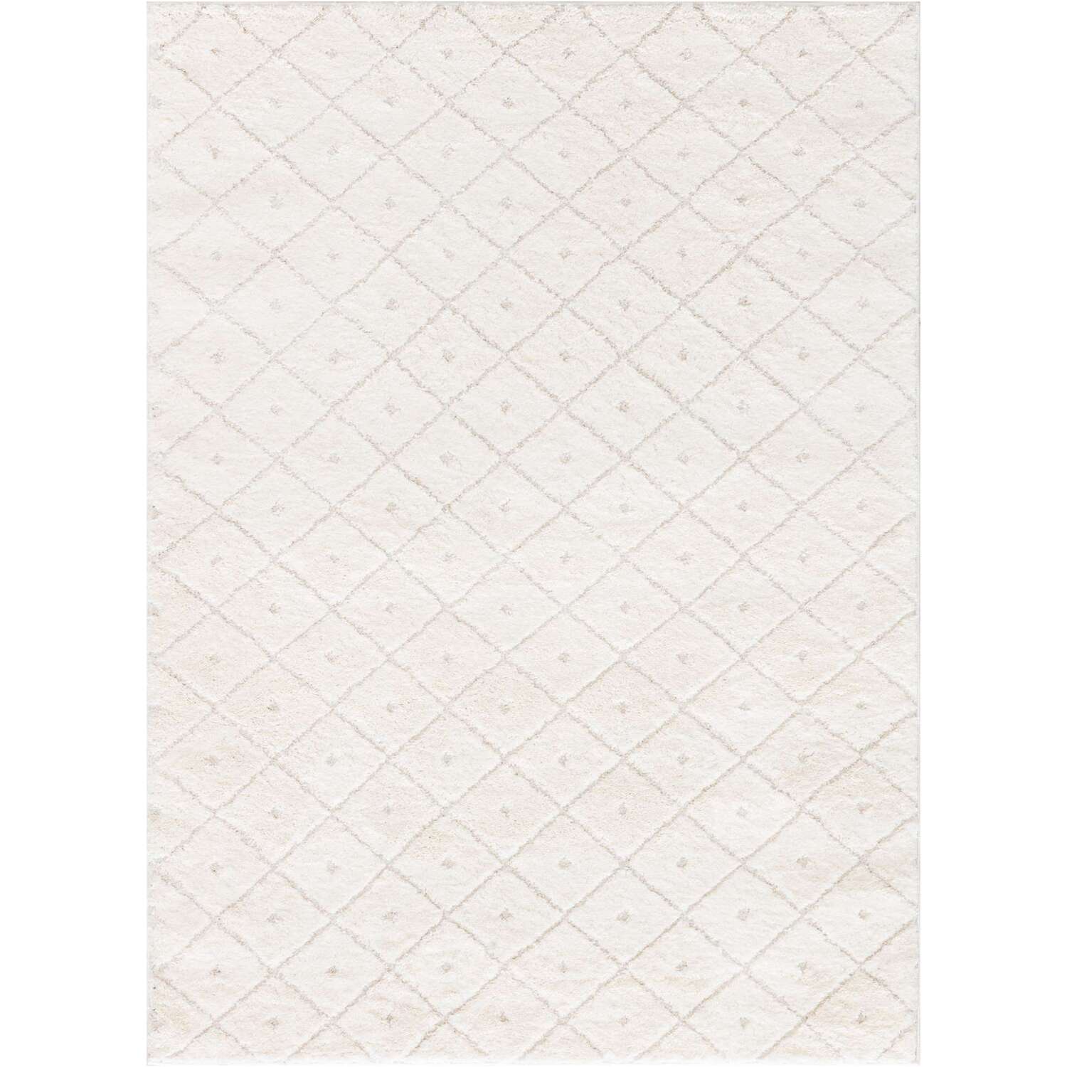 Dottie Diamond Rug - White / 160cm Image 1