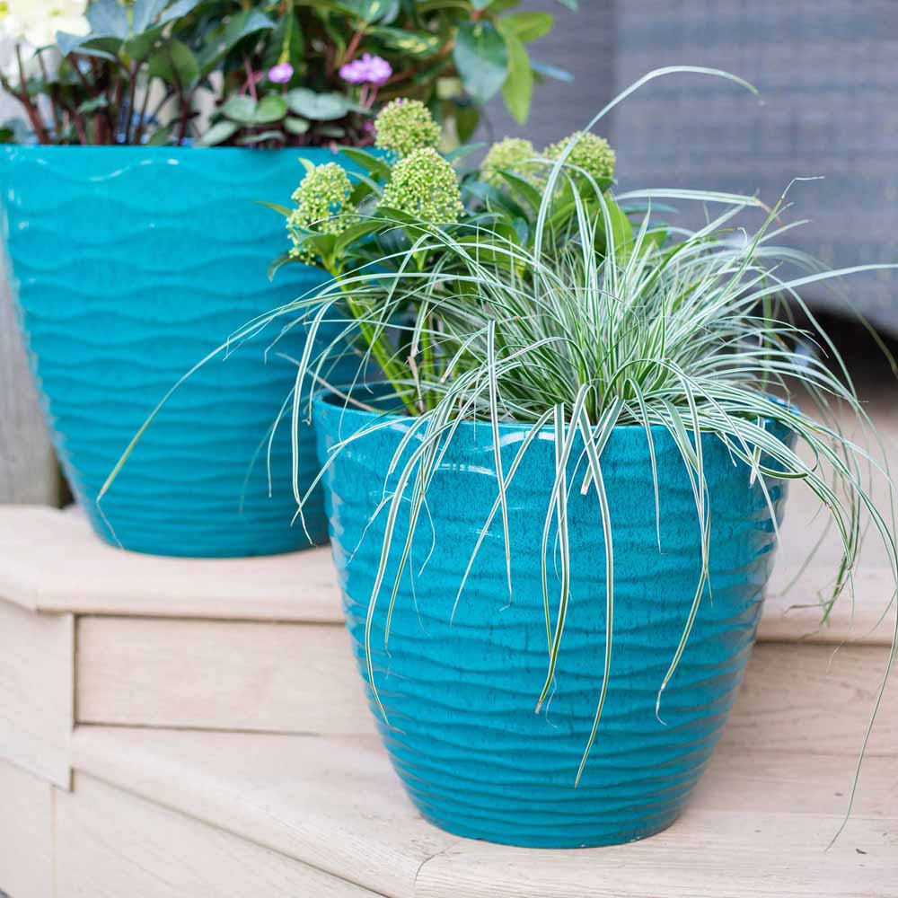 Plant Avenue Windermere Teal Plant Pot 33cm Image 6