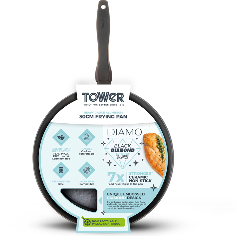 Tower Diamo 30cm Black Aluminium Non-Stick Frying Pan Image 3