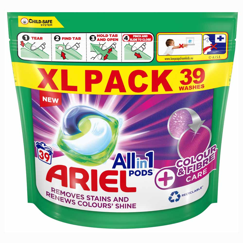 Ariel+ Fibre All-in-1 Pods Washing Liquid Capsules 39 Washes Image 1