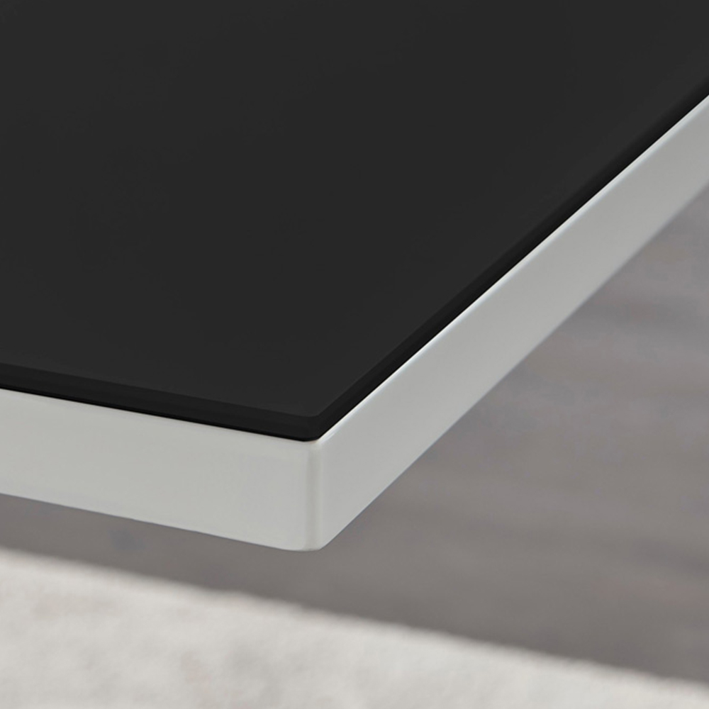 Furniturebox Lucia Valera 6 Seater Square Dining Set Black Gloss and Grey Image 5